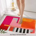 thumbnail image 6 of Pink Orange Doormat Outdoor Entrance 18"x30", Geometric Modern Abstract Oil Painting Absorb Moisture Dirt Door Mats, Non-Slip Rubber Backing Floor Mats Indoor, Low-Profile Front Door Rugs, 6 of 9
