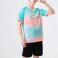 thumbnail image 5 of Doomiva Kids Boys Girls Soccer Basketball Uniform Jerseys Outfits Practice Sports Shirts and Shorts Light Blue 2XS, 5 of 10