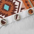 thumbnail image 4 of Manfei Tribal Geometric Aztec Kitchen Curtains, Southwest Bohemian Black Out Curtains Pack of 2 (42x63 Each), Terracotta and Turquoise, 4 of 6