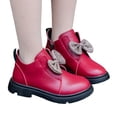 thumbnail image 3 of PEASKJP Kids Ankle High Boots Lace Up Waterproof Combat Boots with Side Zipper, Red 36, 3 of 5