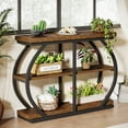 thumbnail image 2 of Fnova 41.3" Industrial Console Table, 3-Tier Entryway Table with Arched Metal Frame, Storage Shelves, Easy Assembly, for Living Room, Hallway, 2 of 14