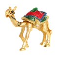 thumbnail image 1 of Adorable Figurita De Camello, Elegante Adorno De Regalo Navideño, Pequeño Joyero De Esmalte Dorado Oro, 1 of 8