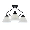 thumbnail image 1 of Odyssey 3 Light Semi Flush Mount In Matte Black Finish With 7" White Muslin Glass, 1 of 1