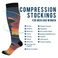 thumbnail image 2 of FORMRS Womens Knee High Socks Casual Long Thick Travel Daily Wear, 2 Pairs, Astronaut at Dawn, 2 of 6