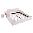 thumbnail image 5 of Upholstered Grounded Bed with Bedside Desk and Little Round Stool, 5 of 5