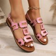 thumbnail image 5 of Willtoo Women's Dressy Closed Toe Flat Sandals Summer Vacation Beach Open Toe Metal Ankle Strap Slides Sandals Shoes 2026, 5 of 5