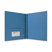 Sparco 2-Pocket Folders with Fasteners, Light Blue, 25 / Box (Quantity)