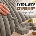 thumbnail image 5 of DTTRA 130" U-Shaped Boneless Modular Sectional Sofa with Double Chaise, 6 Seats, Corduroy, Taupe, 5 of 8
