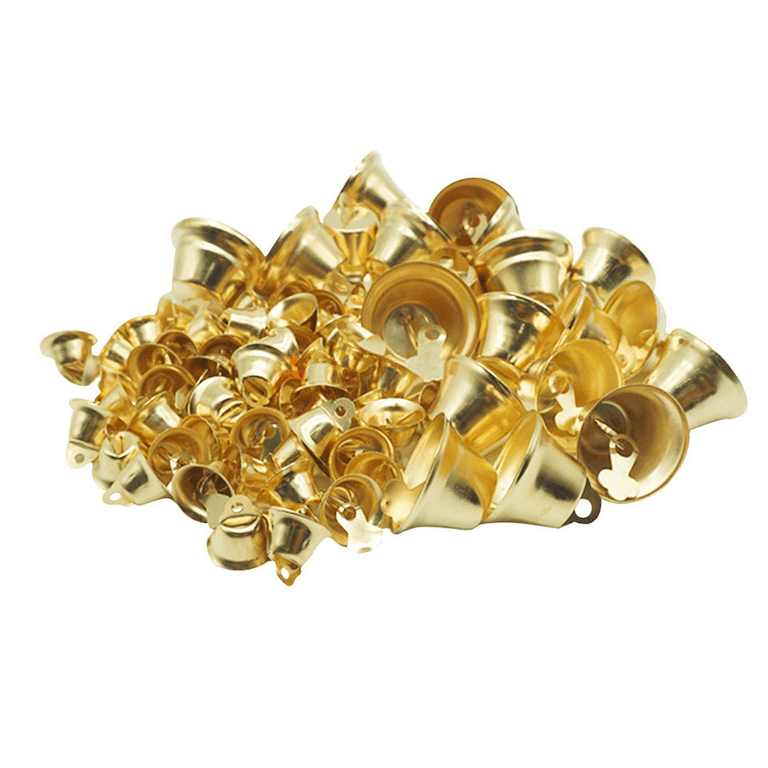 60PCS 26mm/1inch Gold Bells Mini Liberty Bells for Crafts Favor Decorating  and Making Wind Chimes