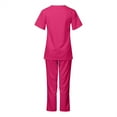 thumbnail image 3 of Scrubs for Women Sets High Quality 2 Piece Nurse Working Uniforms Lightweight Workwear Clinical Top Pants Women's 2-Piece Scrub Set Hot Pink S, 3 of 3
