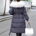 thumbnail image 4 of LYXSSBYX Womens Long Sleeve Dress Hot Sale Clearance Women Winter Long Sleeve Hooded Padded Coat Outerwear, 4 of 9