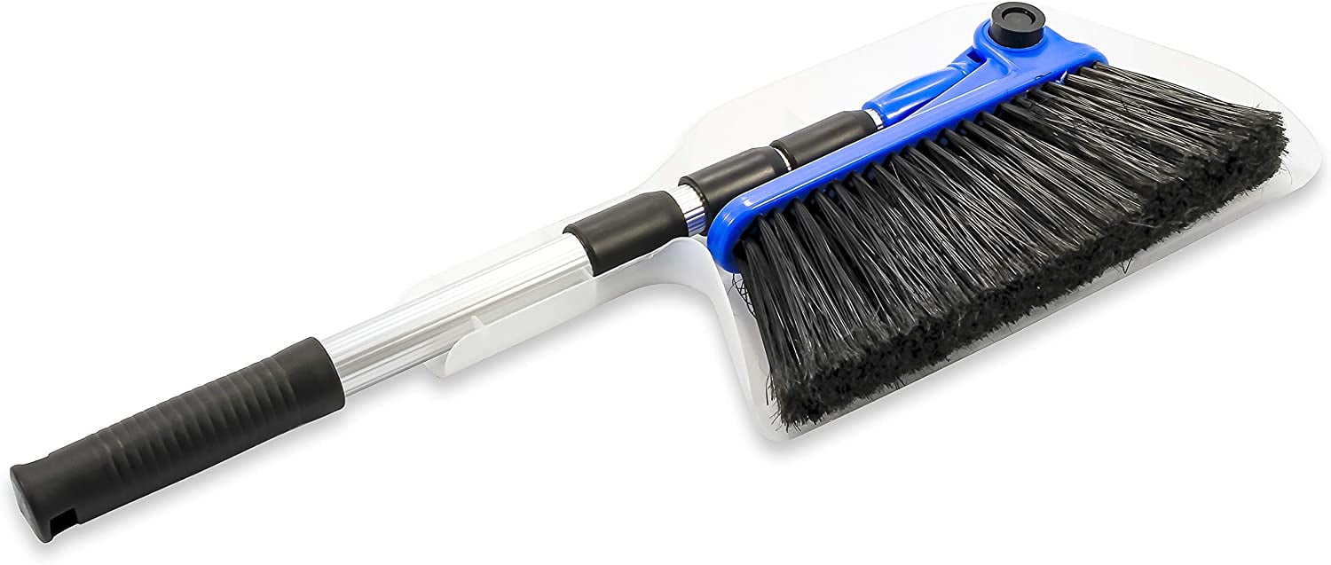 Camco RV Adjustable Broom and Dustpan, Features a Telescoping Broom Handle from 24' to 52', (43623)