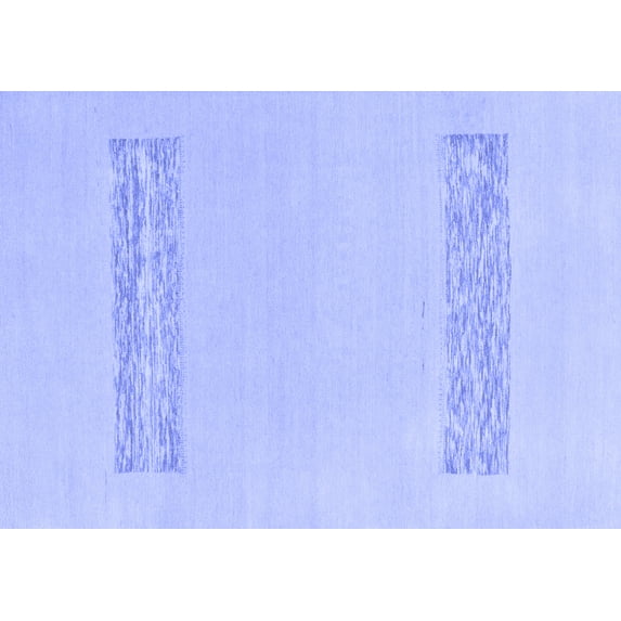 Ahgly Company Machine Washable Indoor Rectangle Solid Blue Modern Area Rugs, 8' x 10'
