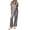 Dark Grey, variant on Ekouaer Women's Silk Pajamas Set Short Sleeve Satin Pjs 2 Piece Soft Loungewear with Pants Button Down Sleepwear