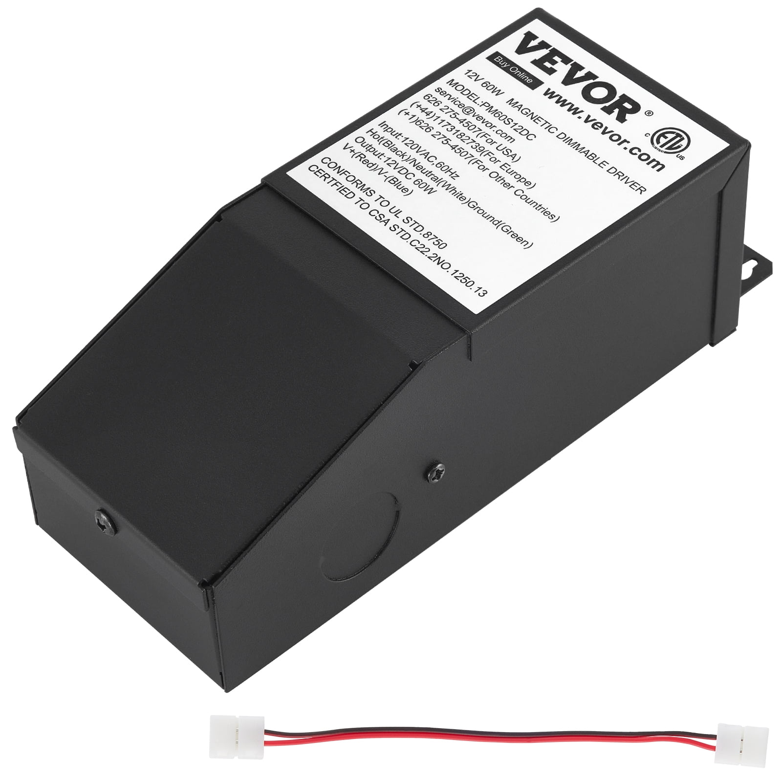 60W 12V 5A Dimmable Driver for LED strips Dims from 110V Dimmer Transformer