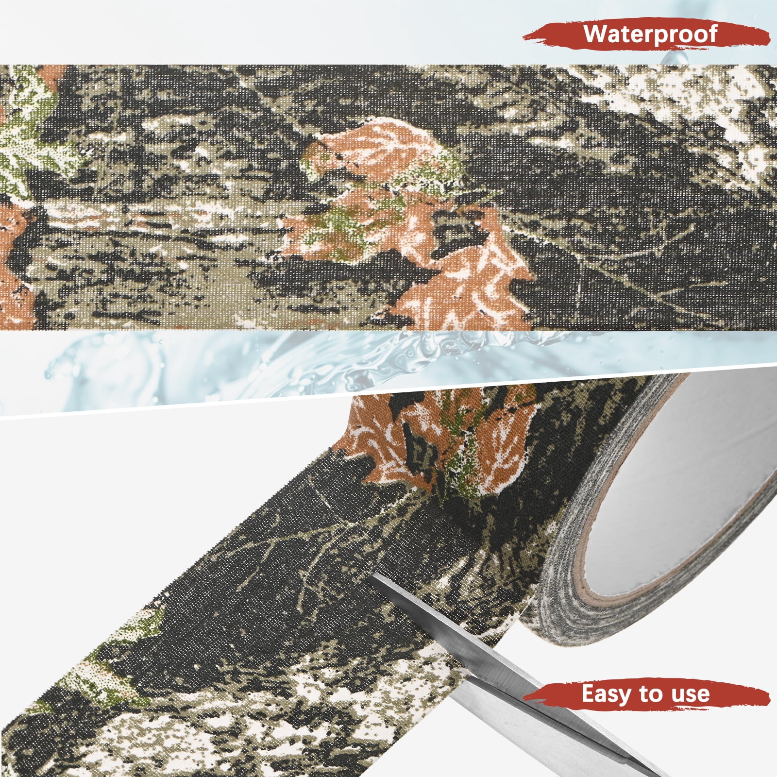 Uxcell 2.0IN x 10.94Yards Camouflage Tape [2PCS] - Self Adhesive Camo Tape for Outdoor Camping & Hunting - [Maple]