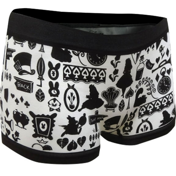 MJC Womens Alice In Wonderland Seamless Boyshort Panty (Small)