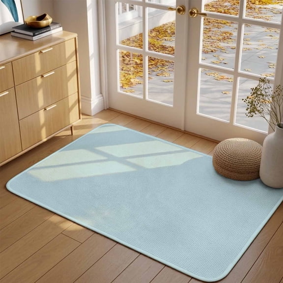 Doormat Light Blue Front Door Mat Entrance Soft Non Slip Absorbent Doormats Modern Solid Color Welcome Floor Mat Rugs for Entryway Porch Bathroom Bedroom Kitchen Indoor Outdoor 16"x24"