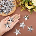 thumbnail image 3 of 100PCS 2" Primitive Silver Metal Star Vintage Rustic Galvanized Stars Three Dimensional Christmas Tree Stars for Hanging Wall Holiday Wreath Decor Craft Handmade Accessory, 3 of 9