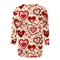 thumbnail image 5 of Penkiiy T-Shirts de la Saint-Valentin pour Femmes Col Rond Manches 3/4 T-Shirt Ample Hauts Blouses Chemises 2TG Multicolore, 5 of 5