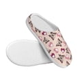 thumbnail image 3 of KLL Beautiful Butterflies and Hearts Pattern Adult Unisex Cozy Slippers,Fuzzy Slip-on Slippers TPR Sole Slippers Comfort Plush Home Footwear for Indoor & Outdoor-13, 3 of 7