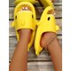 thumbnail image 2 of Preppy Light Grey Slippers For Women, Cartoon Shark Design Slides, 2 of 4