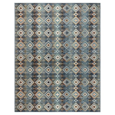 Gertmenian Sierra Kenna Modern Geometric Blue Outdoor Area Rug, 9x13