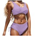 thumbnail image 1 of FhsagQ Ensembles de Maillots de Bain pour Femmes, Bikini Taille Haute 2 Pcs, Maillots de Bain Couvrants, Ensembles de Maillots de Bain pour Femmes, Body, String, Ensembles de Maillots de Bain pour Femmes, Robe de Nuit Violette L, 1 of 7