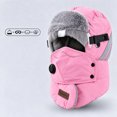thumbnail image 5 of vzibsiv Winter Hats for Womens and Mens Windproof Trapper Hat with Detachable Mask and Goggles Fleece Lined Ski Cap Pink, 5 of 6