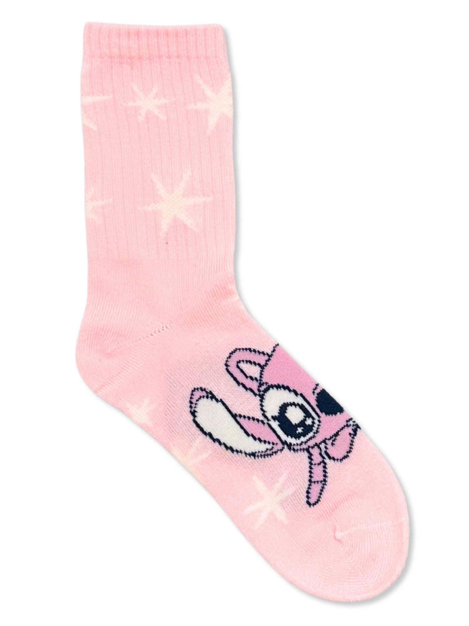 Disney Stitch Girls Mid-Crew Socks, 3-Pack, Sizes S/M-M/L