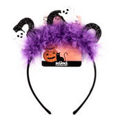 Scunci Halloween Ghosts Fuzzy Purple "Boo" Headband, 1-Piece