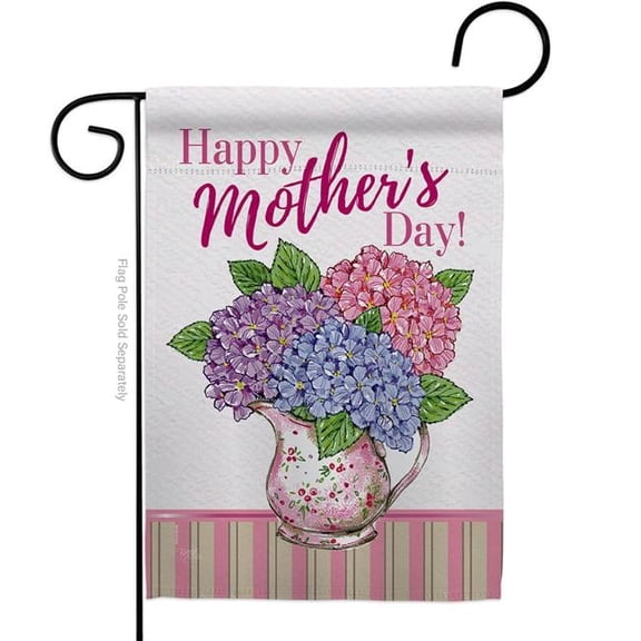 Breeze Decor G165149-BO Mother Day Hydrangeas Garden Flag Family Mothers 13 x 18.5 in. Double-Sided Decorative Vertical Flags for House Decoration Banner Yard Gift