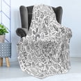 thumbnail image 4 of Cartoon Soft Flannel Fleece Throw Blanket, Sketch Abstract Planets in Doodle Drawing Style Childrens Composition, Cozy Plush for Indoor and Outdoor Use, 50" x 70", White and Black, by Ambesonne, 4 of 5