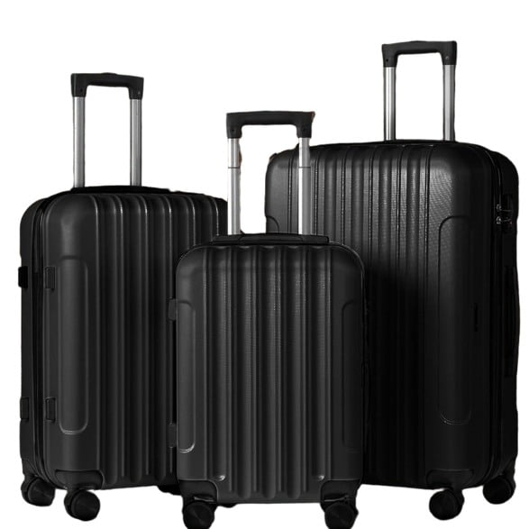 Ktaxon 3 Piece Travel Luggage Set Bag ABS Trolley Hard Shell Spinner Suitcase w/TSA Lock Coded Lock