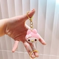 thumbnail image 2 of LLavero de peluche de gatito Sanrioed Kawaii para niñas, colgante de bolsa de Keroppi, juguetes de muñeca de dibujos animados, Kuromi retráctil, Mymelody, Cinnamoroll, 2 of 5