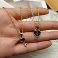thumbnail image 1 of Conjunto de collar de pareja de moda para mujeres y hombres, colgante de llave de corazón colorido, gargantilla, cadena de compromiso, día de san valentín, regalo de joyería de boda, 1 of 4
