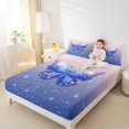 thumbnail image 4 of Homewish Cartoon Blue Butterfly Bed Sheets, Dreamy Stars Galaxy Moon King Sheets, Kawaii Animal Sheet Set, Breathable Home Decor, 4pcs, 4 of 7