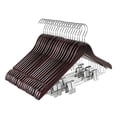 thumbnail image 1 of Perchas de madera para trajes TOPIA HANGER, madera de cerezo, paquete de 20, 1 of 6