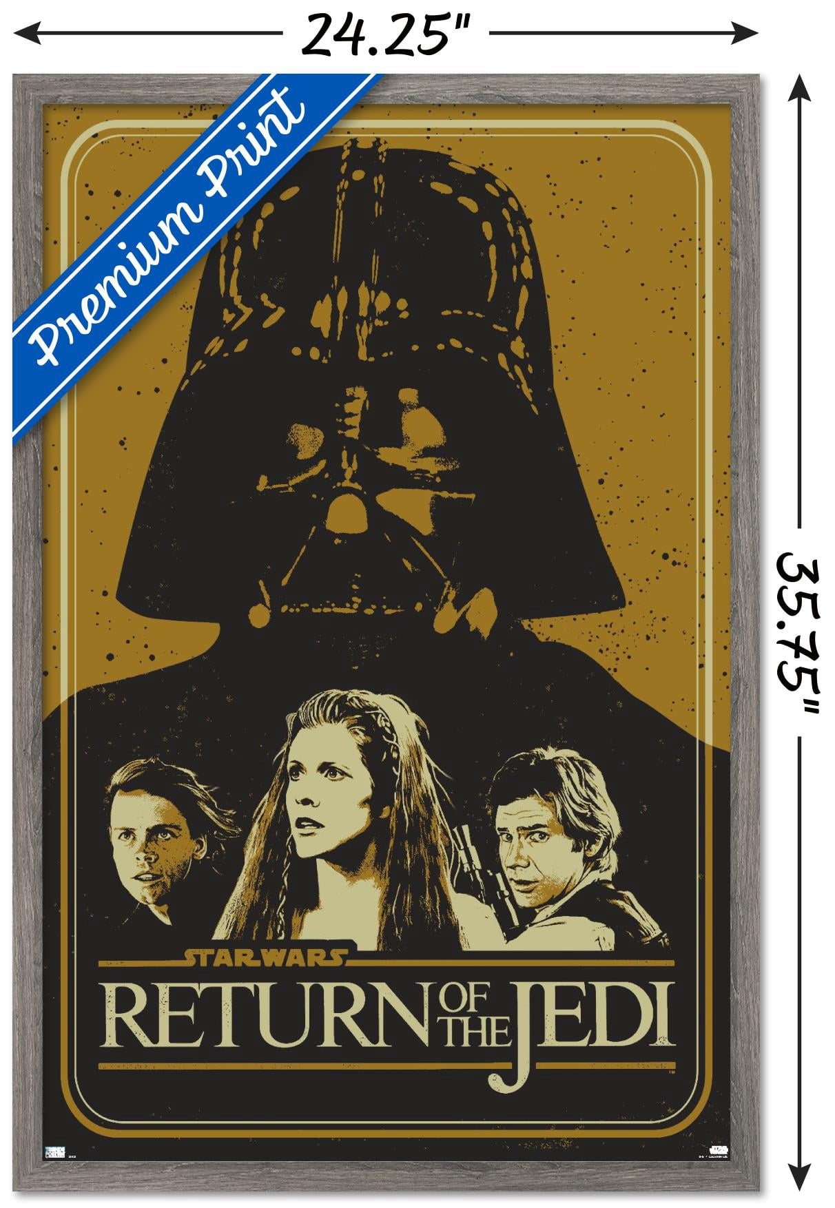 Star Wars: Return of the Jedi - Gold Illustration Wall Poster, 22.375" x 34" Framed