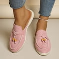thumbnail image 3 of Pandaie Womens Mules Suede Slip on Dressy Loafers Ladies Closed Toe Backless Slides 2026 Casual Walking Shoes for Business Work Office Pink Size 9, 3 of 9