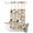 Beige, variant on No Hook Shower Curtain, White Crane Shower Curtains for Bathroom with See Through Top Window, Vintage Chinese Auspicious Cloud Art Brown Waterproof & Washable Bath Curtain 66"x72"