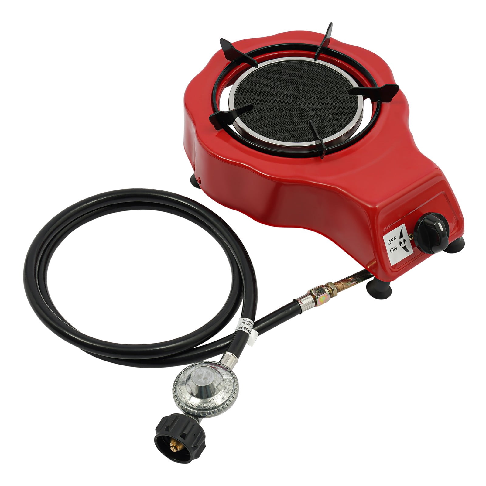 ToppiJoy Portable Stove Burner, Gas Stove, 2750Pa Gas Pressure Round Burner for Patio Outdoor Camping BBQ 14*9.64*4.52in