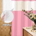 thumbnail image 3 of No Hook Shower Curtain, Pink Shower Curtains for Bathroom with See Through Top Window, Pure Pink Waterproof & Washable Bath Curtain Stall 48"x72", 3 of 9