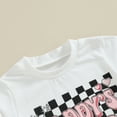 thumbnail image 5 of Bagilaanoe 2pcs Toddler Baby Girl Shorts Set Short Sleeve Letter Print T Shirt Tops + Shorts 6M 12M 18M 24M 3T Kids Casual Summer Clothes, 5 of 7