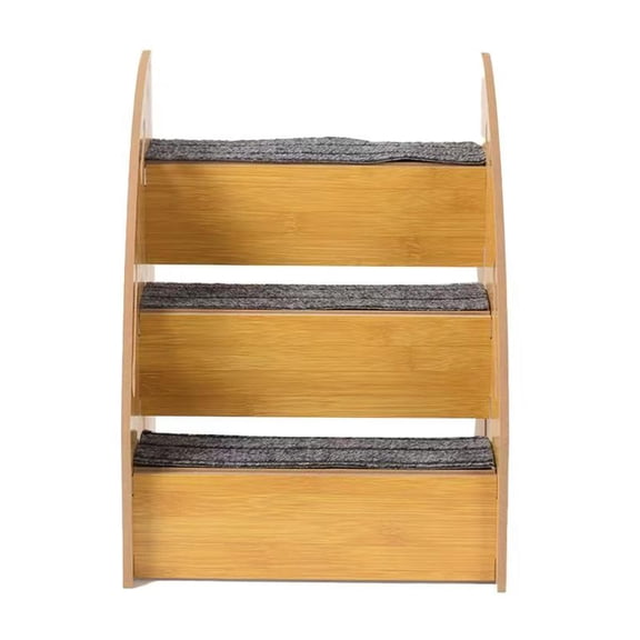 Dog Slope Stairs Pet Ladder Ramp Wooden Structure Gentle Steps for Small Pets Indoor Furniture
