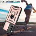 thumbnail image 4 of Samsung A23 Case, Galaxy A23 5G/4G Case with HD Screen Protector, Heavy Duty Shockproof Protective Case with Magnetic Car Mount Ring Stand [Military Grade] Protective Case, Rose Gold, 4 of 14