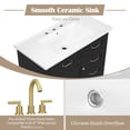 thumbnail image 4 of 36" Bathroom Vanity with Ceramic Sink, Modern Bathroom Storage Cabinet with 4 Drawers and 1 Soft Closing Door, Freestanding Bathroom Vanities, Solid Wood Frame, Black, 4 of 7