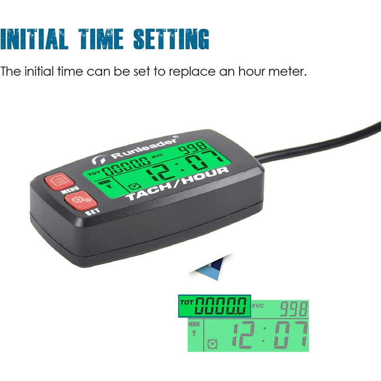 Runleader Small Engine Hour Meter Digital Tachometer Maintenance