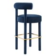 thumbnail image 4 of Modway Toulouse Performance Velvet Bar Stool in Midnight Blue Gold, 4 of 9