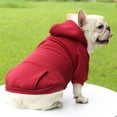 thumbnail image 4 of Jubilant  Solid Color Dog Hoodie Pet Dog Hoodie Winter Solid Color Hooded Sweatshirt Sporty Pullover Design with Pocket Warm Windproof Pet Apparel for Breeds, 4 of 8